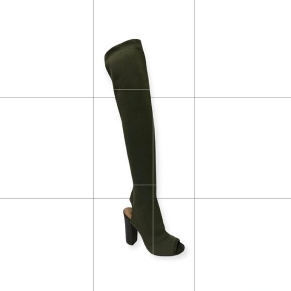 NIB Over Knee Thigh High Boots Block Heel Black with Gold Glitter Flecks - Picture 4 of 8
